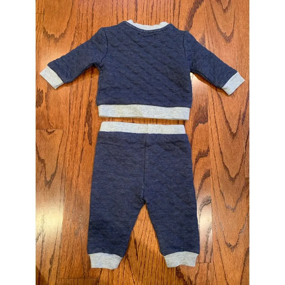 7 for all Mankind Pullover Jogger Sets (2) | Navy & Gray | 0-3 months